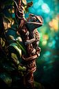 Colourful chameleon on branch by Art & Soul Creations thumbnail