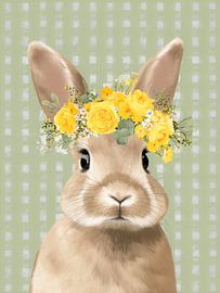 Süßes Häschen mit Blumenkrone