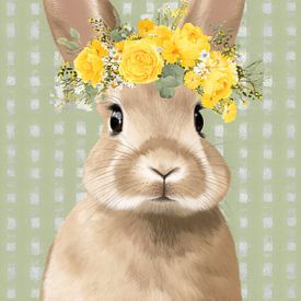 Süßes Häschen mit Blumenkrone von But First Framing