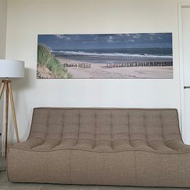 Kundenfoto: Panorama strand Vlissingen von Zeeland op Foto, auf leinwand