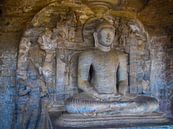 Zittende Boeddha, de Gal vihara, Sri Lanka van Rietje Bulthuis thumbnail