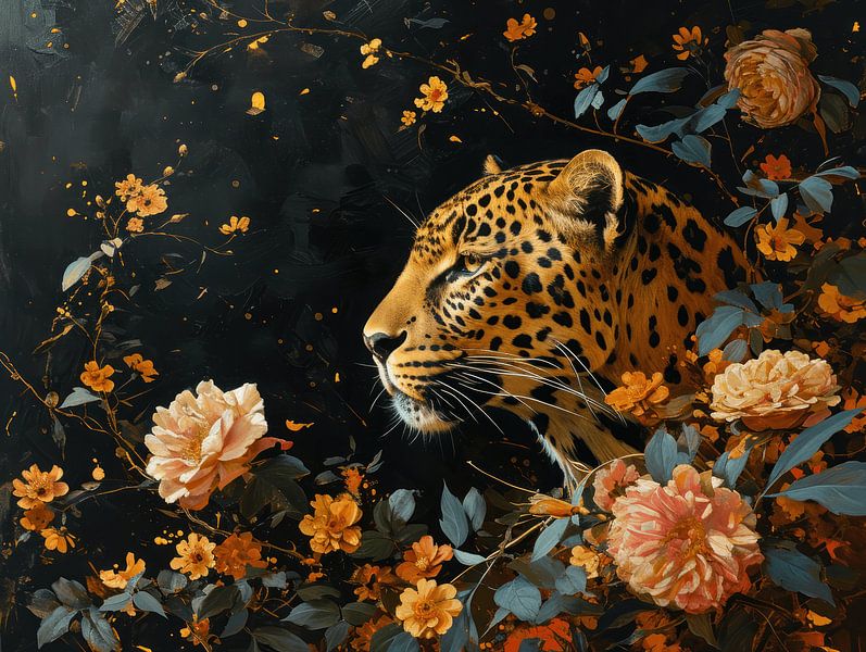 Leopard in Blossom - The Essence of Elegant Power by Eva Lee
