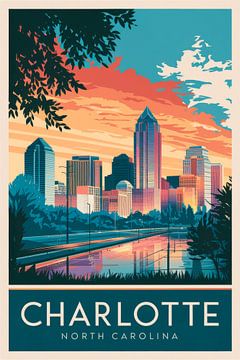 Charlotte, Noord-Carolina van Poster Art Shop