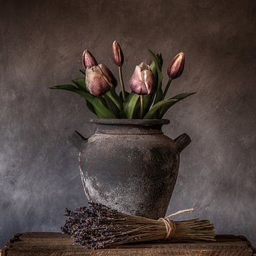 Tulips and lavender by Anja Volder