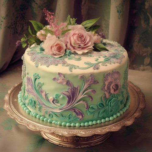 Een kunstige decoratieve  taart