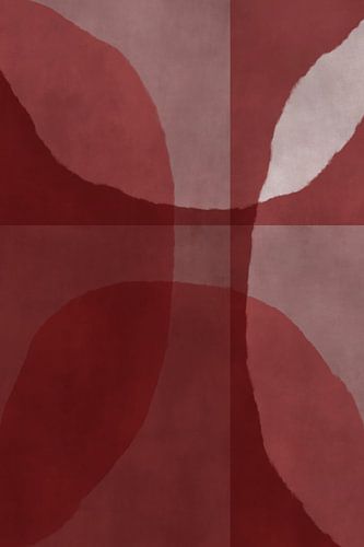 Formes abstraites multicolores rétro des années 70. Rouge foncé, marron, blanc et taupe.
