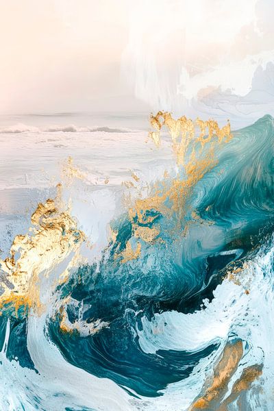Waves in the Gold Rush - Abstract Art by Poster Art Shop