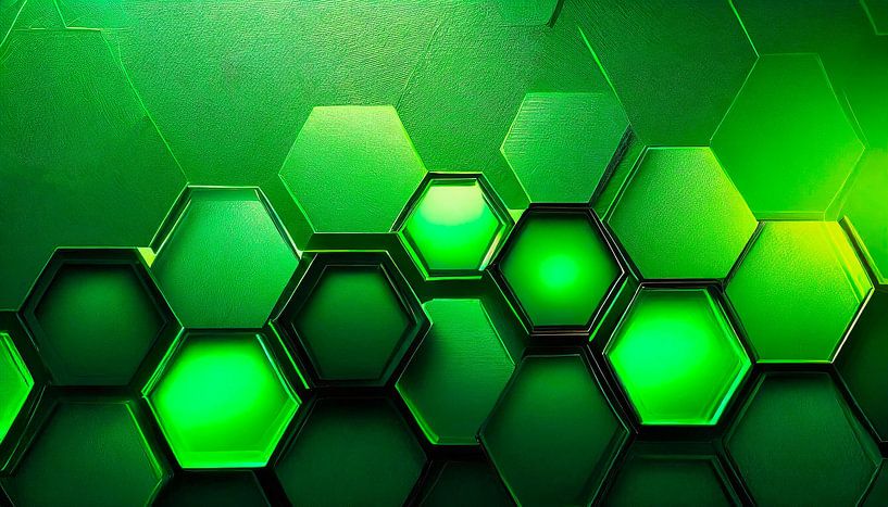 Green shapes and patterns by Mustafa Kurnaz