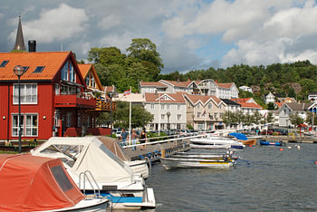 Haven van Grimstad (Noorwegen).