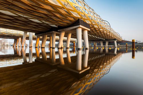 The Royal Welch Bridge railway bridges over the river Dieze in s'-Hertogenbosch, the Netherlands