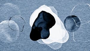 Blaues Gleichgewicht Japandi Abstrakt