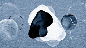 Équilibre bleu Japandi Abstrait sur Mad Dog Art