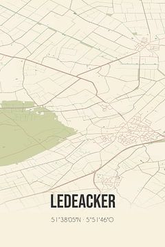 Alte Karte von Ledeacker (Nordbrabant) von Rezona