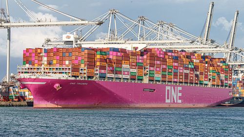 Containerschip ONE Triumph.