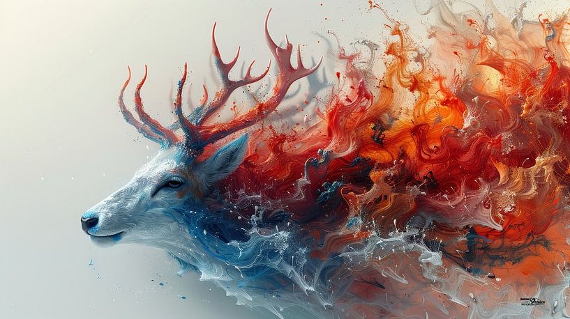 alcohol ink - deer by Gelissen Artworks