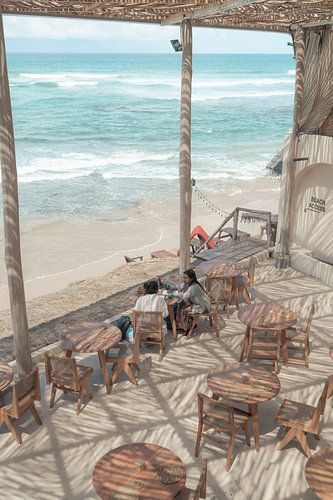 Fotogeniek café met uitzicht op zee | reisfotografie print | Sri Lanka