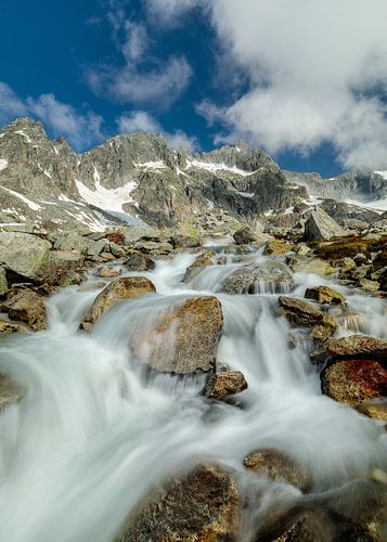 Bergbeek op de weg naar de Sidelenhütte, kanton Uri