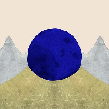 Blauwe maan van Mad Dog Art