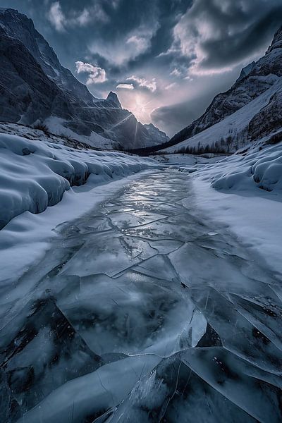 Winter an Norwegens Küste von fernlichtsicht