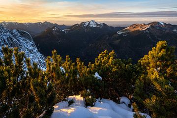 Une soirée d'hiver dans les Alpes de Chiemgau sur Daniel Gastager