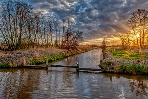 zonsondergang in de polder