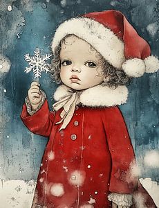 Weihnachten Girl Vintage