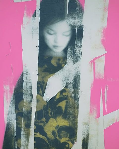 Moderne Collage in Neonpink von Carla Van Iersel