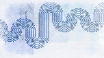 Modern Abstract Japandi Geometrische Lijn Curve Regenboog van Mad Dog Art