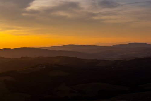 Warme zonsondergang