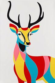 Bunte Hirsche mit modernem Design von Imperial Art House