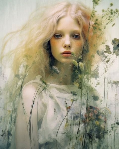 Portrait &quot;Soft flowers&quot; by Carla Van Iersel