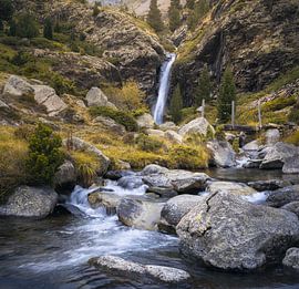 Pont de Rus Waterfall in Vall Fosca, Catalan Pyrenees by PhotoCluster