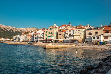 Panorama with beaches of old town Baska in Croatia by Fotos by Jan Wehnert