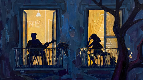 Ein Paar auf einem Balkon