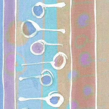 Ronde vormen en strepen in pastel van Claudia Gründler