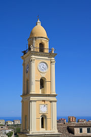 Clock tower against a brilliant blue sky by Tomherkules
