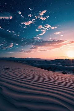 Gouden uur in de woestijn van fernlichtsicht