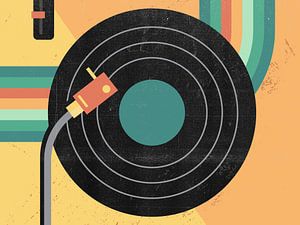 Retro Vintage Muziek Pop Art Vinyl Abstractie