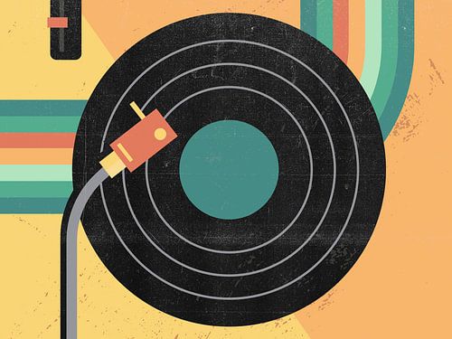 Retro Vintage Muziek Pop Art Vinyl Abstractie