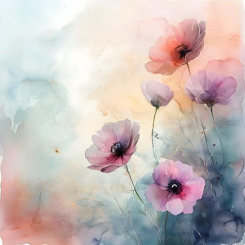 Pink poppys- roze klaprozen nr2