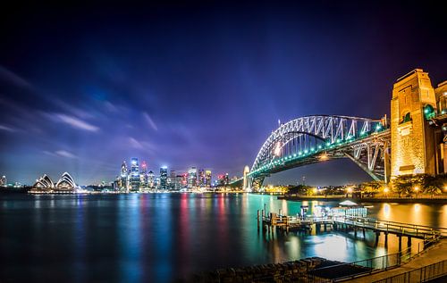 La ligne d'horizon de Sydney la nuit | Australie sur Ricardo Bouman Photographie