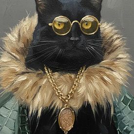 Königliche Schwarze Katze von HAMSAH DESAIN