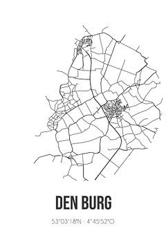 Den Burg (Noord-Holland) | Landkaart | Zwart-wit van MijnStadsPoster