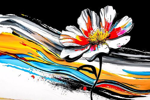 Kleurrijke expressieve bloemkunst