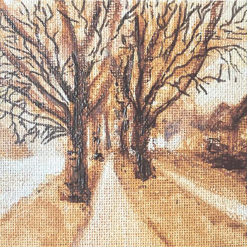 Wandelpad Singel Sliedrecht vierkant schilderij