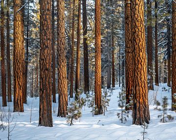 Winterlicht door boomtakken van fernlichtsicht