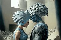 Digitale kunst: Mensen in een Dystopie