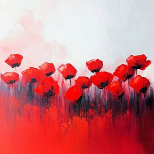 Mohnblumen in rot und weiß