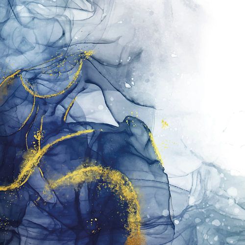 Digitaal Aquarel met Gouden Accenten