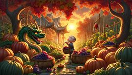 Autumn harvest with kite help by artefacti